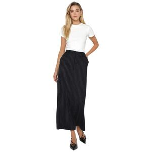 NWT - Madison the label LLOYD MAXI SKIRT NAVY PINSTRIPE size XL